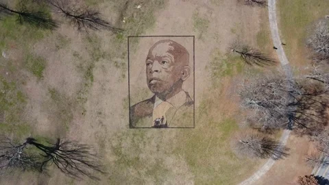 John Lewis Mural in Park Video stock 147510569