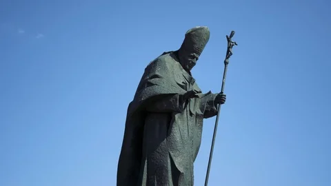 John Paul II on the clear background - Elk, Poland Video stock 94316637