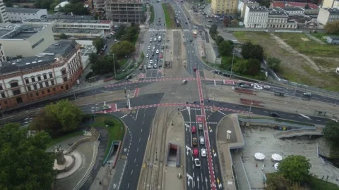 John Paul II Square, Wrocław, Poland, 4k clip Stock Footage 211111898