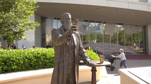 John S Pemberton statue - founder of Coca Cola at Coca-Cola World Atlanta Stock-Footage 65520796