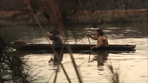 John Smith - 17th century New World Virginia Colony Jamestown portrayal Stock Footage 172632760