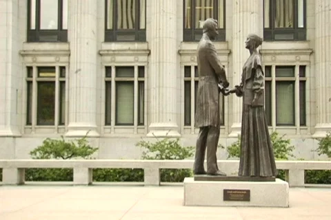 John Smith Statue, temple square Stock Footage 522566
