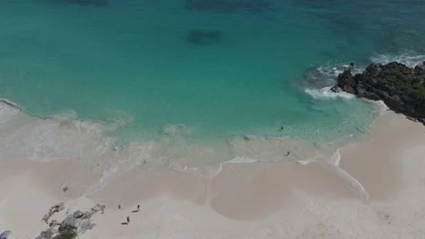 John Smith's Bay Beach and Sand Drone Footage of Bermuda Stock-Footage 313843072
