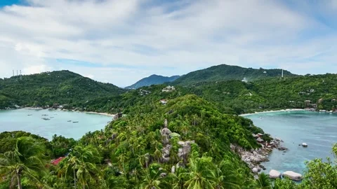 John-Suwan Viewpoint: Koh Tao Coastal Panorama Stock-Footage 339270961
