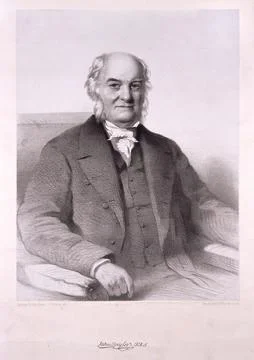 John Taylor, mining engineer and geologist. Lithograph by J.A. Vinter after.. 库存插图