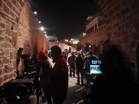John Wick 3 behind the scene. 스톡 사진