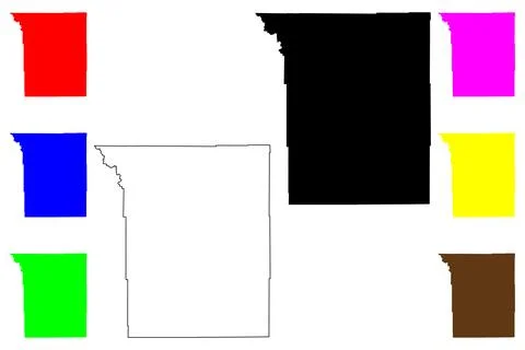 Johnson County, State of Wyoming (U.S. county, United States of America, US)  Stock Illustration