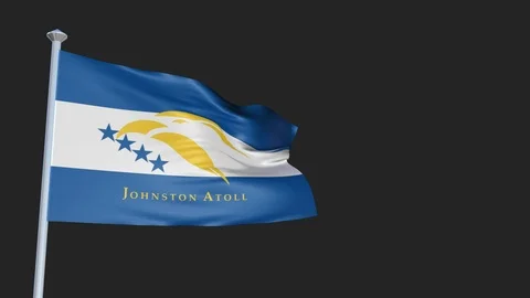Johnston Atoll - Loopable 3D flag animation with Alpha Channel and Transparen 스톡 동영상 91047527