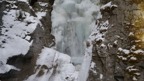 Johnston Canyon waterfall Stock Footage 82514145