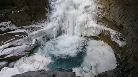 Johnston Canyon waterfall Stock Footage 82514200