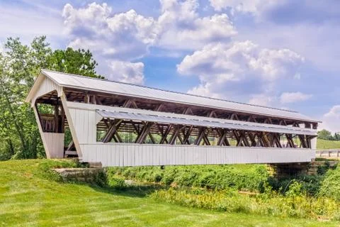 Johnston Covered Bridge Stock Photos