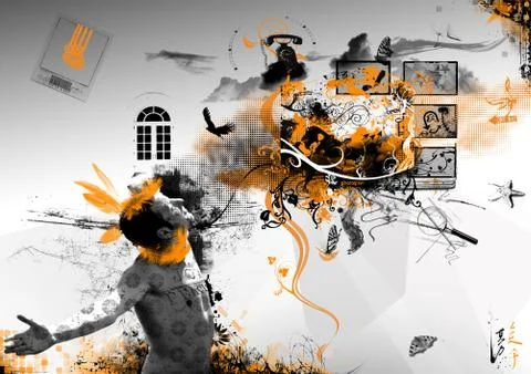 Joi and Peace Stock Illustration