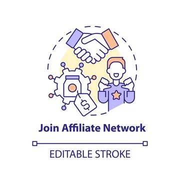 Join affiliate network concept icon Stock Illustration