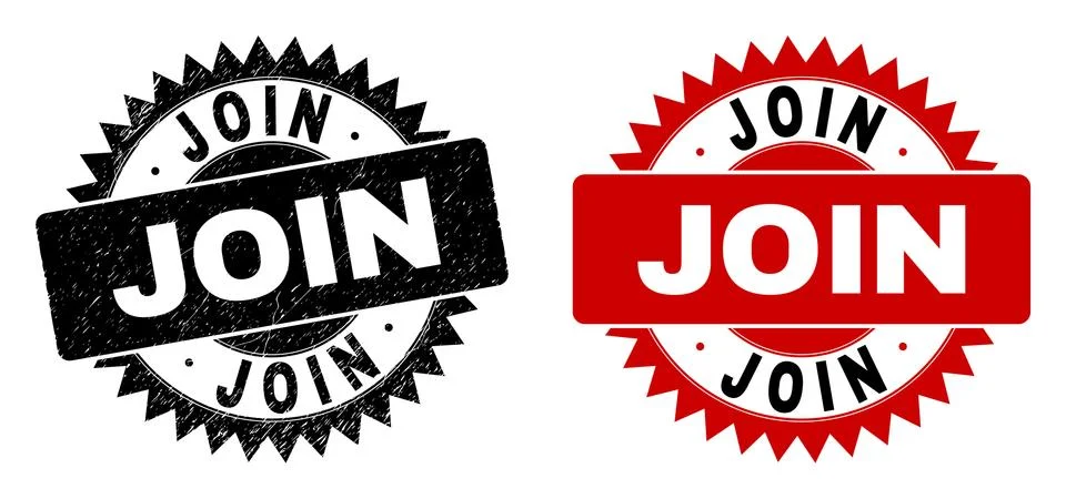 JOIN Black Rosette Stamp with Unclean Style Stock Illustration