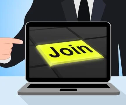 Join button displays subscribing membership or registration Illustrazione stock