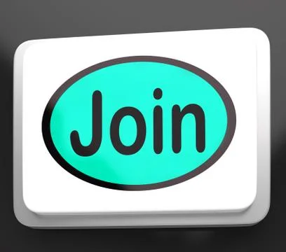 Join button shows subscribing membership or registration Illustrazione stock