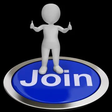 Join button shows subscriptions application and registration Illustrazione stock