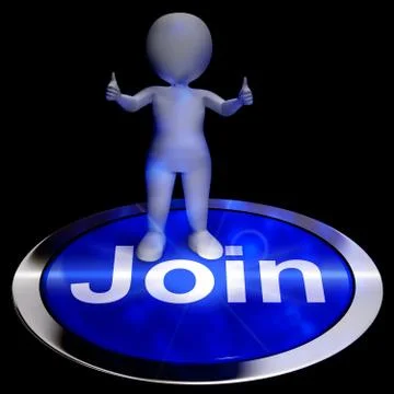 Join Button Shows Subscriptions Application 3d Rendering Stock Illustration