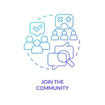 Join community blue gradient concept icon Stock-Illustration