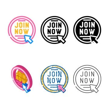 Join concepts now registration color icon vector Stockillustratie