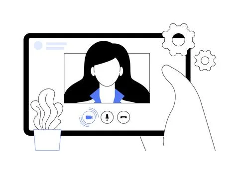 Join conference isolated cartoon vector illustrations. Ilustración de archivo