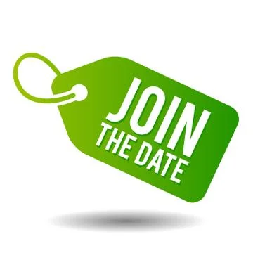 Join the date. Eps10 vector label. Illustrazione stock