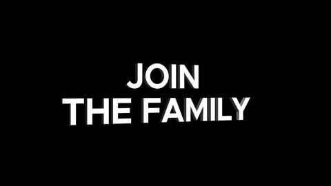 Join the family 3D Text 4k Animation on White Alpha Channel black Green Scr.. Видео 313627959