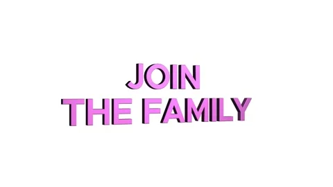Join the family 3D Text 4k Animation on White Alpha Channel black Green Scr.. Stock Footage 313627977