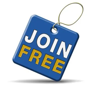 Join free blue label Stock Illustration