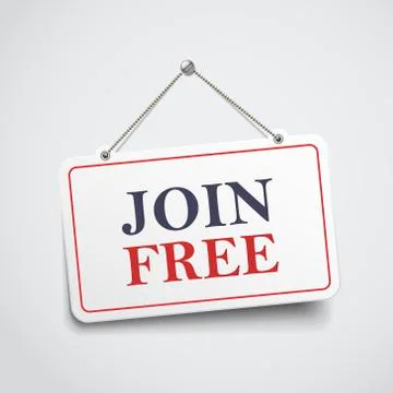 Join free hanging sign 스톡 일러스트
