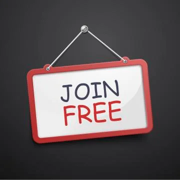 Join free hanging sign Stock Illustration