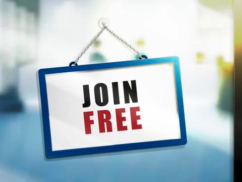 Join free text sign Stock Illustration