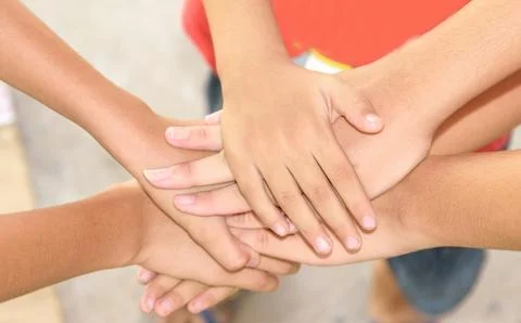 To join hands for team work Stock Photos