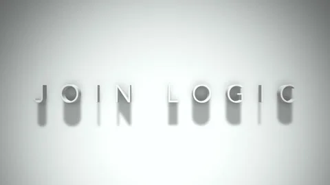 Join logic 3D title animation with shadows on a white background Stock Footage 297011353