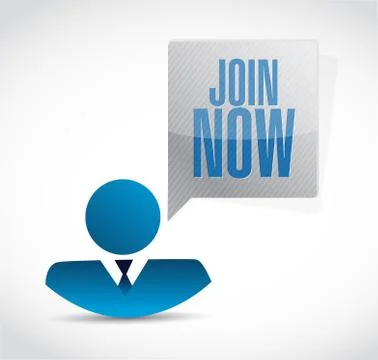 Join Now avatar sign concept illustration Stock Illustration