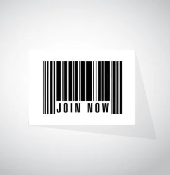 Join Now barcode sign concept illustration Stock Illustration