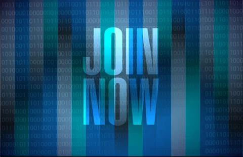 Join Now binary background sign concept Stockillustratie