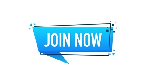 Join now blue label on white background. Motion graphics. Stock-Footage 152833467