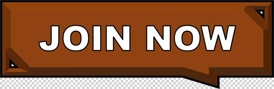 Join Now Button Bevel 3D Embossed Button Icon Brown Stock Illustration