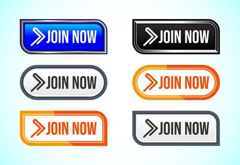 Join now button design illustration, Join now icon suitable for mobile app,.. Stock Illustration