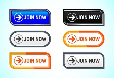 Join now button design illustration, Join now icon suitable for mobile app,.. Illustrazione stock