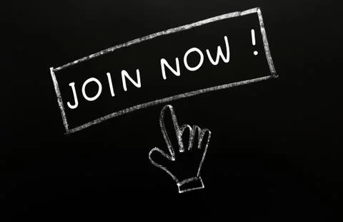 Join now with a cursor hand 스톡 사진