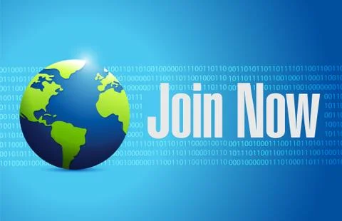 Join Now international binary sign concept Stock Illustration