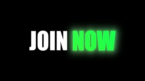 Join Now Neon Green Text Animation Bold Kinetic Typography Black Background Stock Footage 337192393