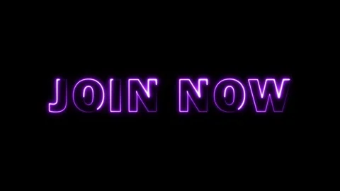 Join Now Neon Text Animation | Glowing Light Typography Stock Footage 317775540