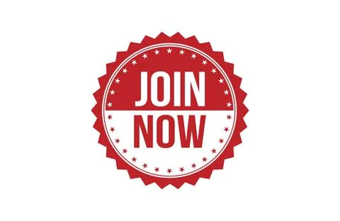 Join now red ribbon label banner. Illustration
