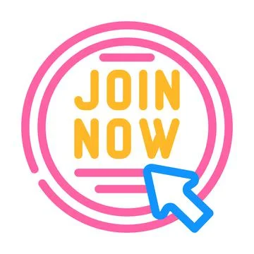 Join now registration color icon vector illustration 스톡 일러스트