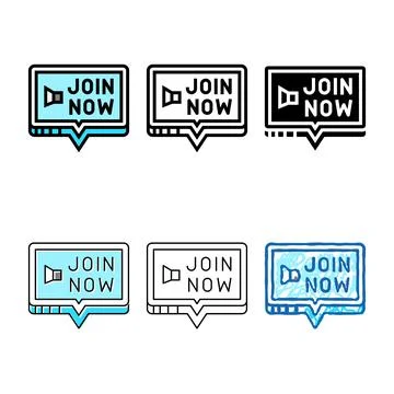 Join now registration color variants icon vector Stockillustratie
