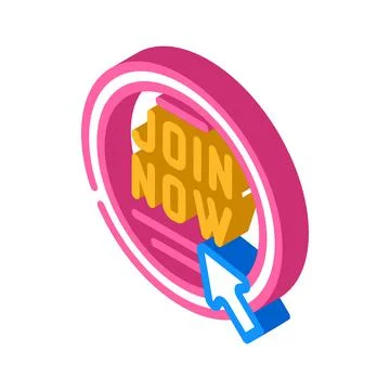 Join now registration isometric icon vector illustration Stock Illustration