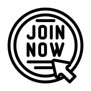 Join now registration line icon vector illustration 스톡 일러스트